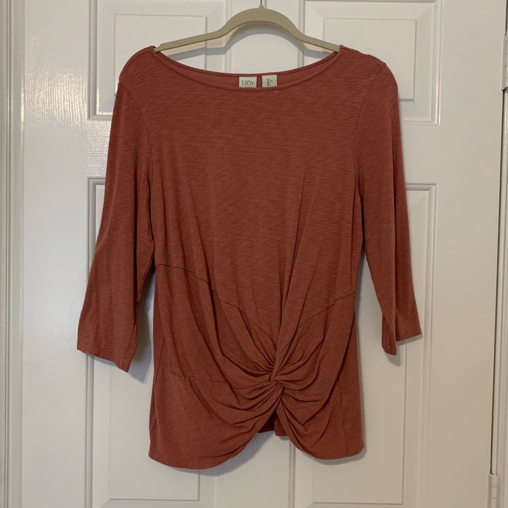 Lucy & Laurel Coral/Mauve top size L
